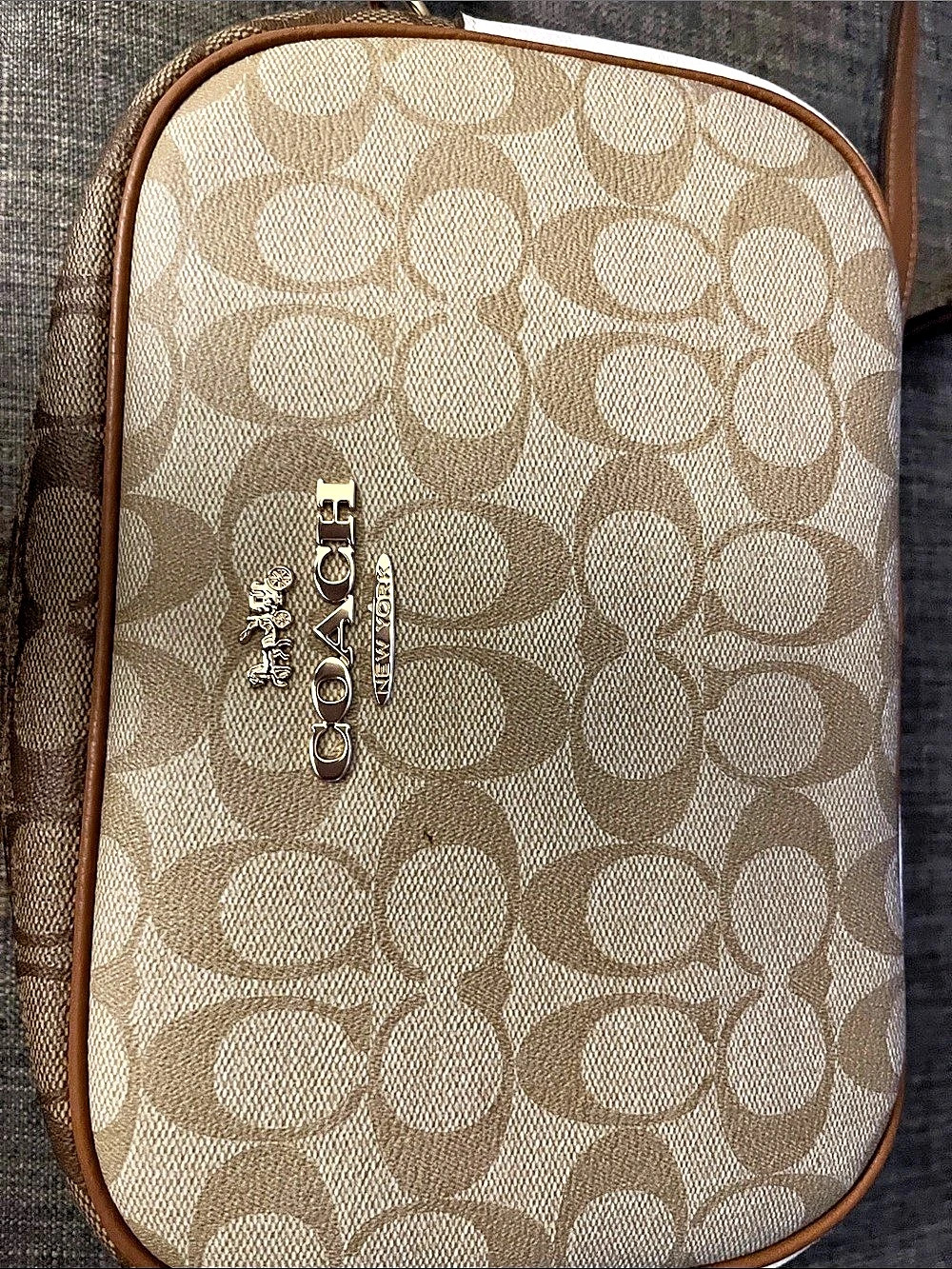 Coach Mini Jamie Camera Bag in Signature Canvas Brown & Cream - Picture 2 of 10